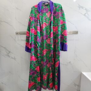 Victoria's Secret Gold Label Vintage Floral Pattern Robe Size M/L